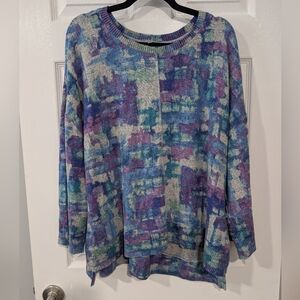 NWT Habitat Super Soft Collage Colorful Abstract Sweater Size XL (Extra Large)